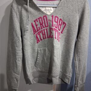 Aeropostale Gray Hoodie with Pink Accents